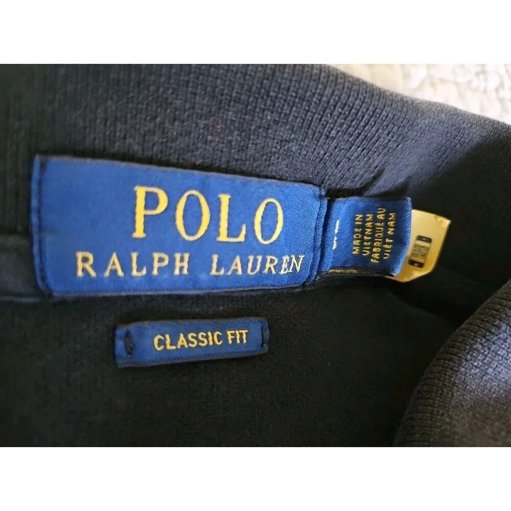 Polo Ralph Lauren Classic Fit Short Sleeve Shirt Size L Black Red Pony